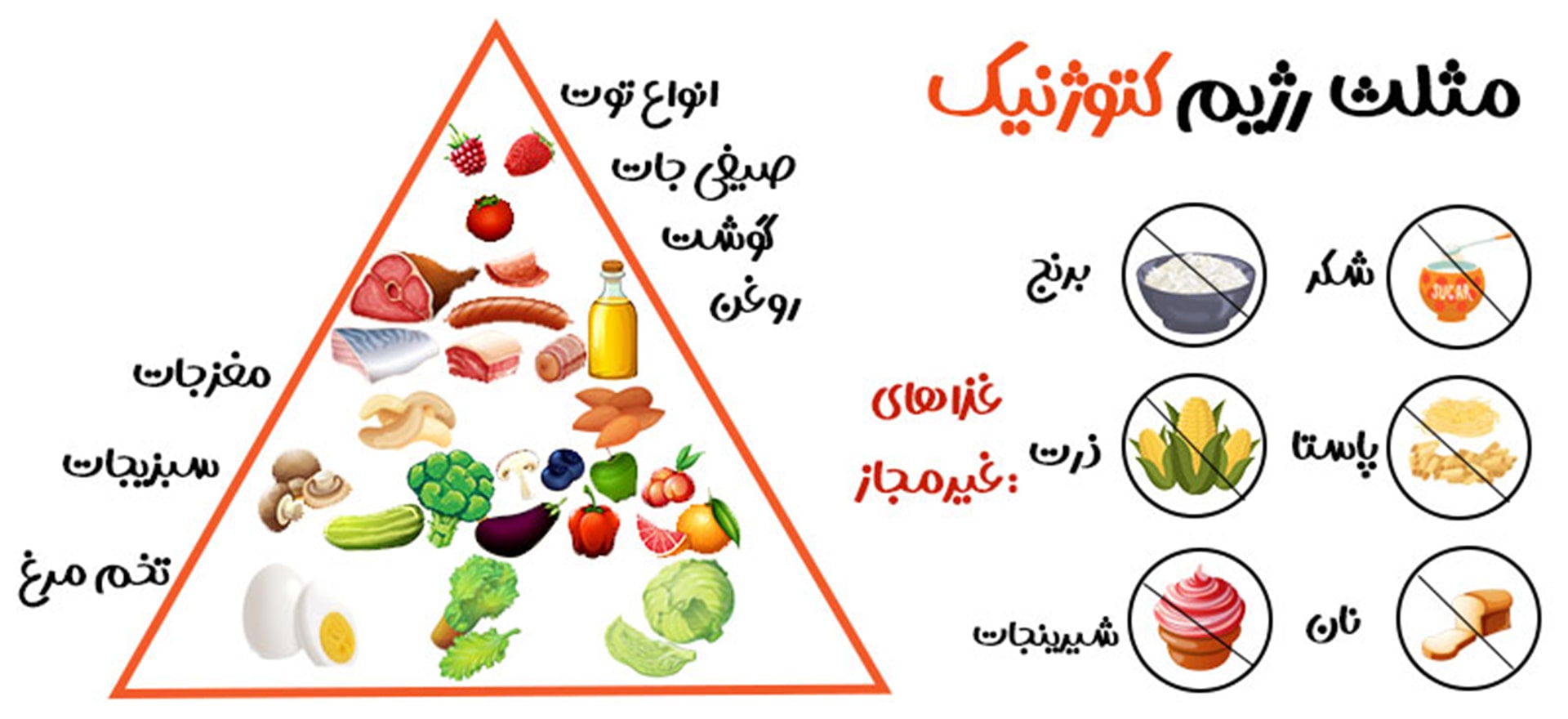 مواد غذایی مصرفی در رژیم کتوژنیک